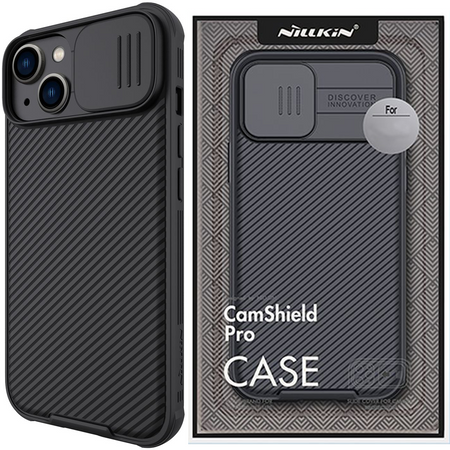 Nillkin CamShield Pro Magnetic Case etui iPhone 14 Plus pokrowiec osłona na aparat kamerę czarny (z MagSafe)