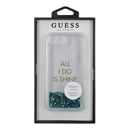 Guess GUHCP7GLUQBL iPhone 6/7/8 /SE 2020 / SE 2022 niebieski/blue hard case Liquid Glitter Party