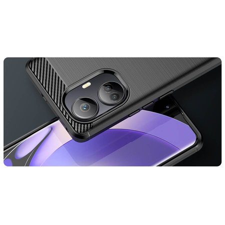 Carbon Case etui do Realme 10 Pro+ elastyczny silikonowy karbonowy pokrowiec czarne
