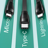 USAMS KABEL 3W1 U69 DO DO LIGHTNING MICRO USB USB-C 1M DO ŁADOWANIA