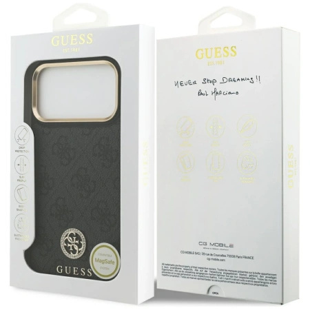 GUESS ETUI POKROWIEC DO IPHONE 17 PRO MAX 4G STRASS LOGO MAGSAFE