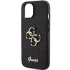 Etui Guess Glitter Script Big 4G na iPhone 15 - czarne