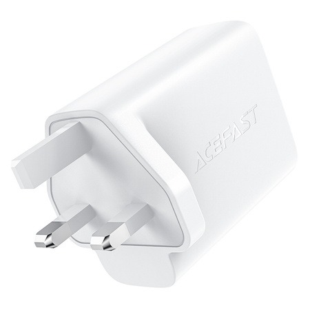 Acefast ładowarka sieciowa GaN (wtyczka UK) 2x USB Typ C 50W, Power Delivery, PPS, Q3 3.0, AFC, FCP (A32 UK)