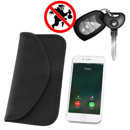 HURTEL ETUI FARADAY DO KLUCZY SAMOCHODOWYCH BLOKUJĄCE FALE RADIOWE 20X11 CM