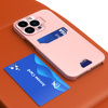 Leather Stand Case etui do iPhone 14 Pro pokrowiec portfel na kartę z podstawką różowe