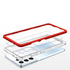 Clear 3in1 etui do Samsung Galaxy S21 Ultra 5G żelowy pokrowiec z ramką czerwony