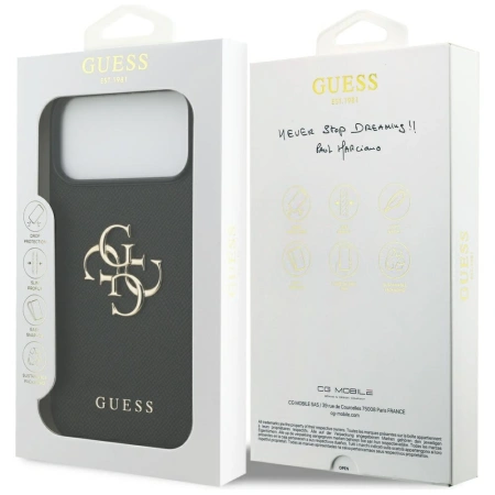 GUESS ETUI GRAINED BIG 4G CLASSIC LOGO DO IPHONE 17 PRO MAX LUKSUSOWA