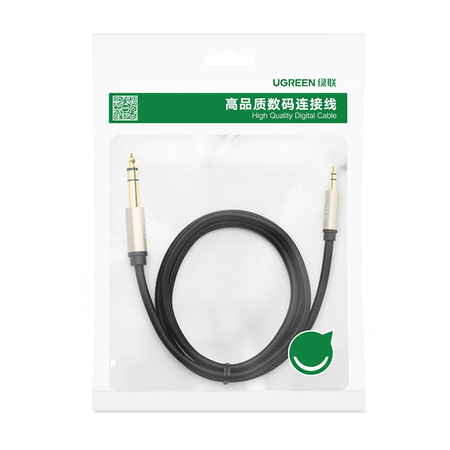 Ugreen kabel przewód audio TRS mini jack 3,5mm - jack 6,35mm 1m szary