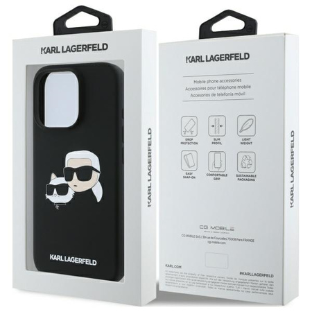 KARL LAGERFELD ETUI DO IPHONE 16 PRO MAX 6.9 HARDCASE SILICONE DOUBLE HEADS