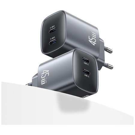 USAMS ŁADOWARKA SIECIOWA 45W GaN 2XUSB-C DO TELEFONÓW IPHONE XIAO
