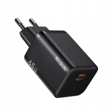 MCDODO SZYBKA ŁADOWARKA SIECIOWA ZASILACZ KOSTKA DO ŁADOWARKI USB-C 65W GAN
