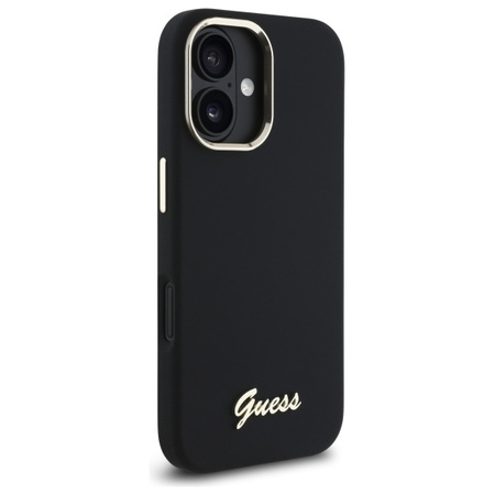 Guess GUHCP16SSMBSLK iPhone 16 6.1"      czarny/black hardcase Silicone Script Metal Logo & Frame