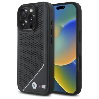 BMW BMHMP16L23PUCPK iPhone 16 Pro6.3 czarny/black hardcase M Perforated Twisted Line MagSafe