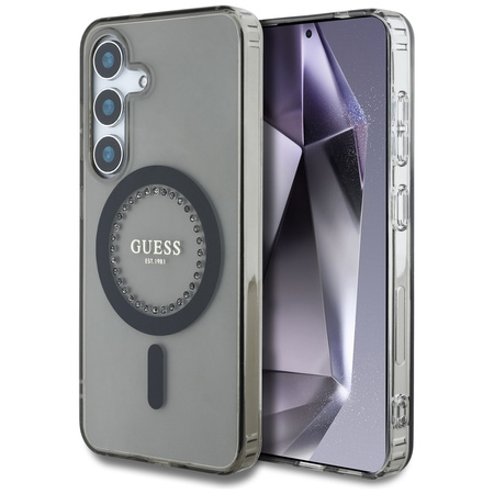 GUESS ETUI RHINESTONES PRINTED LOGO DO SAMSUNG GALAXY S25 DO MAGSAFE
