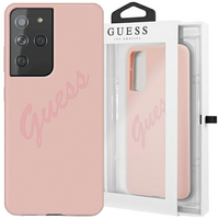 Guess GUHCS21LLSVSPI S21 Ultra G998 różowy/pink hardcase Script Vintage