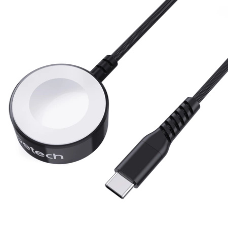 Ładowarka bezprzewodowa Choetech T319 MFI o mocy 5W, do Apple Watch + kabel USB-C - czarna