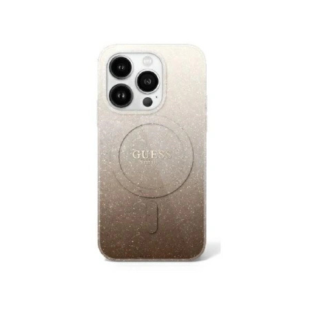 GUESS ETUI HARDCASE DO IPHONE 16 PRO 6.3 DO MAGSAFE GLITTER GRADIENT BROWN