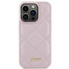 Etui Guess Quilted Metal Logo na iPhone 15 Pro - różowe