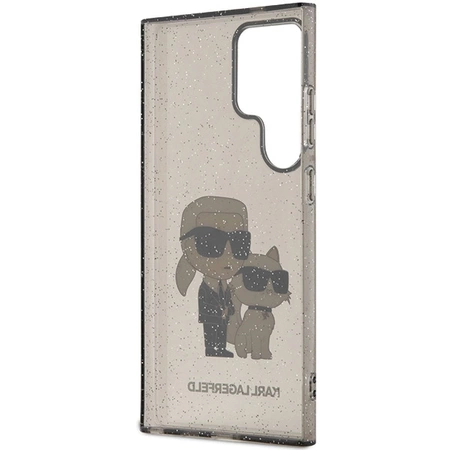 Etui Karl Lagerfeld Glitter Karl&Choupette na Samsung Galaxy S24 Ultra - czarne
