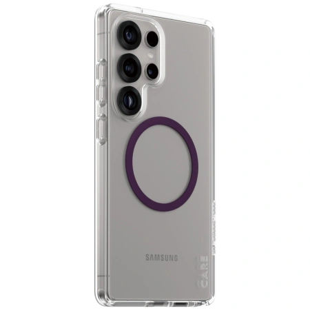 Etui CARE by PanzerGlass Flagship Urban Combat Purple QI do Samsung Galaxy S25 Ultra - przezroczysty