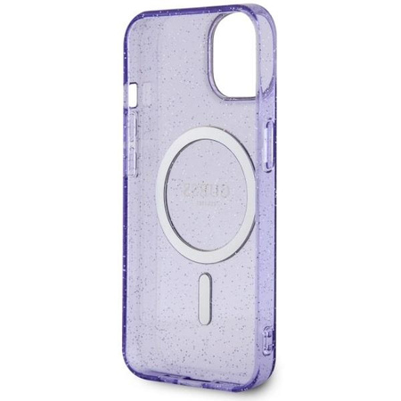 Etui Guess GUHMP14SHCMCGU na iPhone 14 purpurowy/purple hardcase Glitter Gold MagSafe
