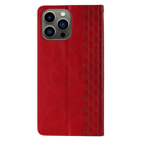 Magnet Strap Case etui Samsung Galaxy S23 Ultra pokrowiec z klapką portfel mini smycz podstawka czerwone
