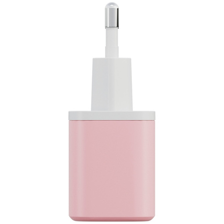 Ładowarka sieciowa Bazic GoPort Velox Kit USB-C/USB-A GaN 35W z kablem różowy