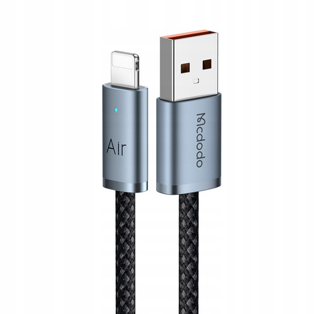 MCDODO KABEL USB-A LIGHTNING SZYBKIE ŁADOWANIE DO TELEFONU LED CZARNY 2M