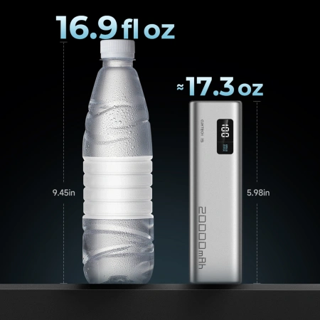 Powerbank Cuktech CUKP200XGLGR 100W 20000mAh 2 x USB-C 1 x USB-A - szary