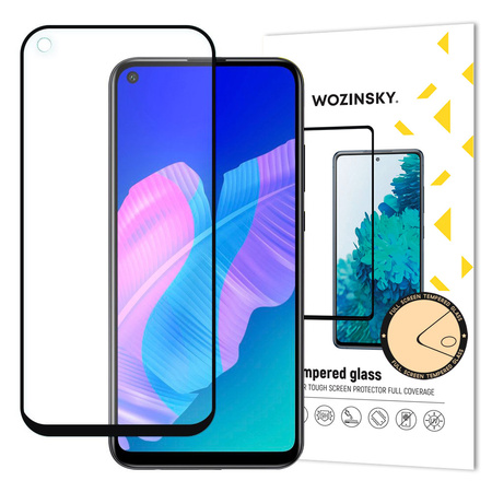 Wozinsky super wytrzymałe szkło hartowane Full Glue na cały ekran z ramką Case Friendly Huawei P40 Lite E czarny