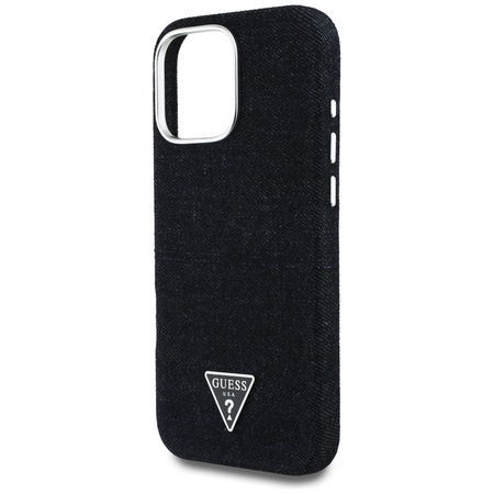 GUESS ETUI POKROWIEC TPU DO IPHONE 16 PRO DO MAGSAFE LOGO DENIM TRÓJKĄTNE