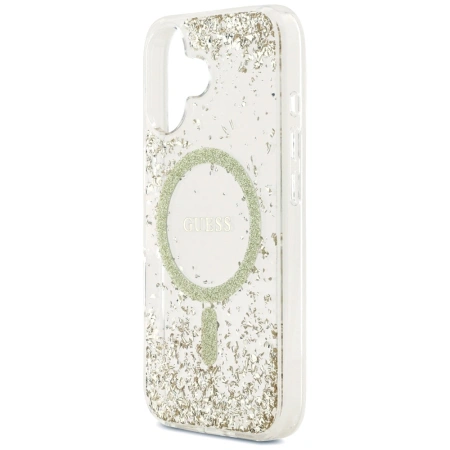 GUESS ETUI RESIN BOTTOM GLITTER MAGSAFE DO IPHONE 17 Z BŁYSZCZĄCĄ POWŁOKĄ