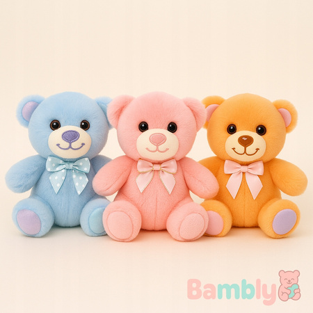 BAMBLY LAWENDOWY MIŚ PLUSZOWY PLUSZAK MASKOTKA PRZYTULANKA NIEBIESKI 15CM