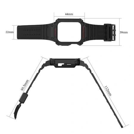Protect Strap Band opaska z etui do Apple Watch 7 / 6 / 5 / 4 / 3 / 2 / SE (41 / 40 / 38mm) obudowa pancerny pokrowiec na zegarek zielony