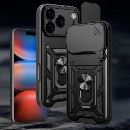 HURTEL ETUI HYBRID ARMOR CAMSHIELD DO IPHONE 17 PRO PANCERNE Z OSŁONĄ