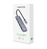 Ugreen rozdzielacz HUB USB Typ C - 4x USB 3.2 Gen 1 z portem zasilania USB Typ C szary (CM219 70336)