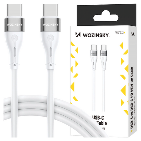 WOZINSKY KABEL USB-C USB-C PD 65W DO LAPTOP TELEFON 1M SZYBKIE ŁADOWANIE