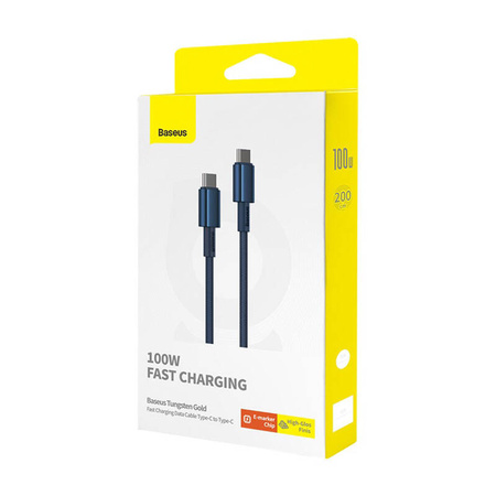 BASEUS KABEL USB-C DO USB-C 100W DO TELEFONÓW 2M DO ŁADOWANIA BŁYSKAWICZNIE