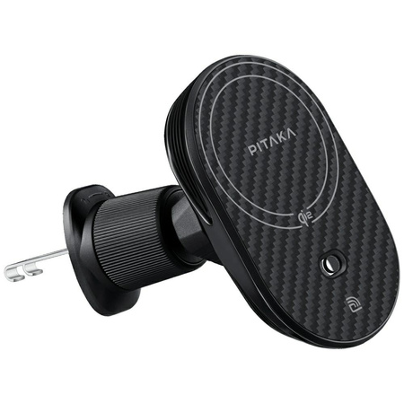 Uchwyt samochodowy z ładowarką           bezprzewodową PITAKA MagEZ Pro 2 Qi2 15W NFC Magsafe czarno szary