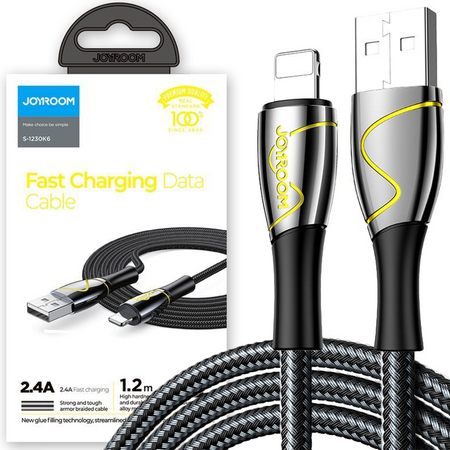 Joyroom Mermaid series kabel USB - Lightning 2,4A 1,2m czarny (S-1230K6)