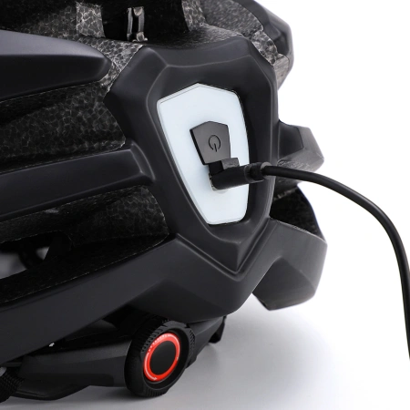 Kask rowerowy MTB Wozinsky z odpinanym daszkiem i tylną lampką USB 57-62 cm - czarny