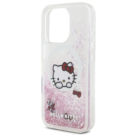 HELLO KITTY ETUI DO IPHONE 16 PRO HARDCASE LIQUID GLITTER SWEET KITTY BOWS