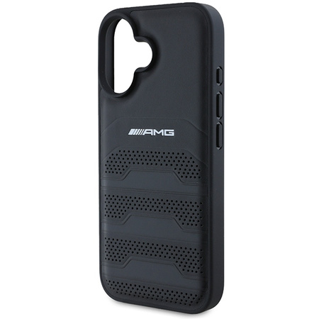 MERCEDES ETUI CASE POKROWIEC DO IPHONE 16 SKÓRZANE Z DEBOSSED LINES Z LOGO