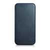 iCarer CE Oil Wax Premium Leather Folio Case skórzane etui iPhone 14 Plus z klapką magnetyczne MagSafe niebieski (AKI14220707-BU)