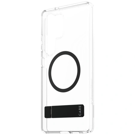 Etui CARE by PanzerGlass Feature Black Kickstand & QI do Samsung Galaxy S25 Ultra - przezroczysty