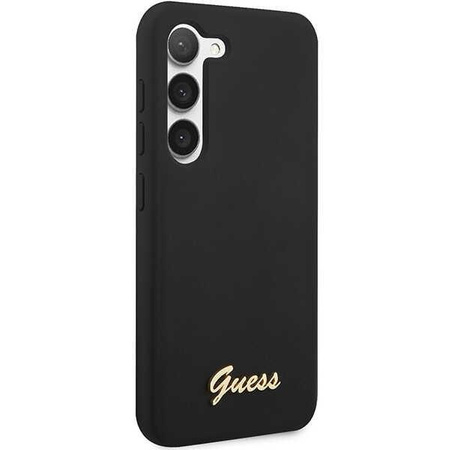 Etui Guess GUHCS23SSLSMK S23 S911 - czarne Silicone Vintage Gold Logo