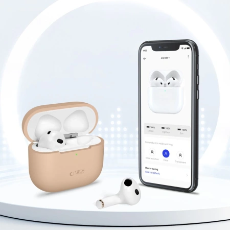 TECH-PROTECT POKROWIEC DO APPLE AIRPODS 4 SILIKONOWE Z OCHRONĄ NA