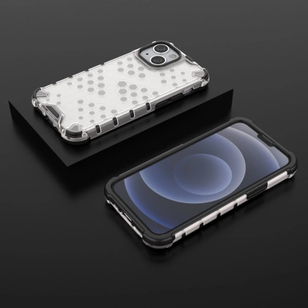 HURTEL POKROWIEC PANCERNY DO IPHONE 13 MINI Z PRZEZROCZYSTĄ RAMKĄ HONEYCOMB