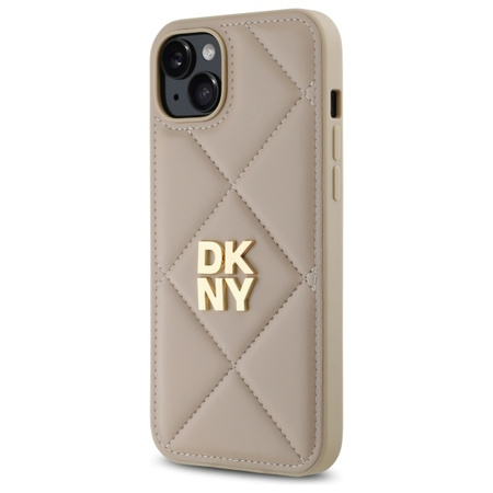 DKNY POKROWIEC DO IPHONE 15 PLUS 6.7 QUILTED STACK LOGO Z LOGO WERSJA BLACK