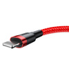 Baseus Cafule Cable wytrzymały nylonowy kabel przewód USB / Lightning QC3.0 2.4A 0,5M czerwony (CALKLF-A09)